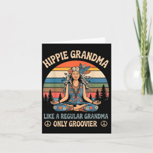 Tarjeta Abuela hippie vintage como una abuela normal solo