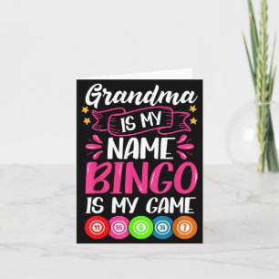 Tarjeta Abuela Jugadora de Bingo Diseño Divertido de Cita 