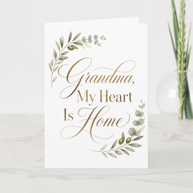 Tarjeta Abuela, Mi Corazón Está en Casa (Anverso)