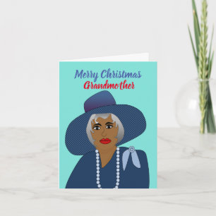 Tarjeta Abuela Navidad afroamericana