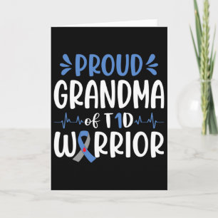 Tarjeta Abuela Orgullosa De Guerrero Del T1d Para Sensibil