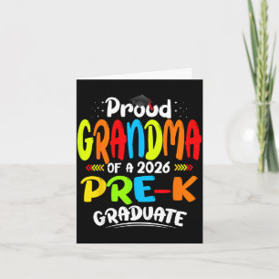 Tarjeta Abuela orgullosa de la graduada de prekín de 2026 