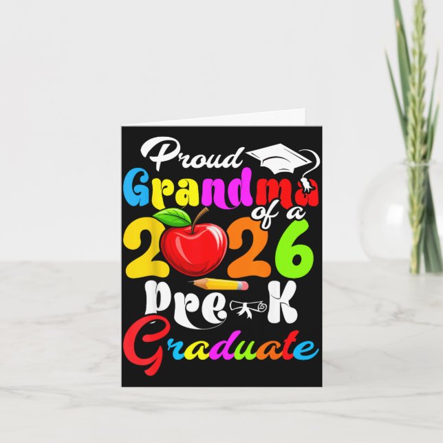 Tarjeta Abuela orgullosa de la graduada de prekínder de 20 (Anverso)