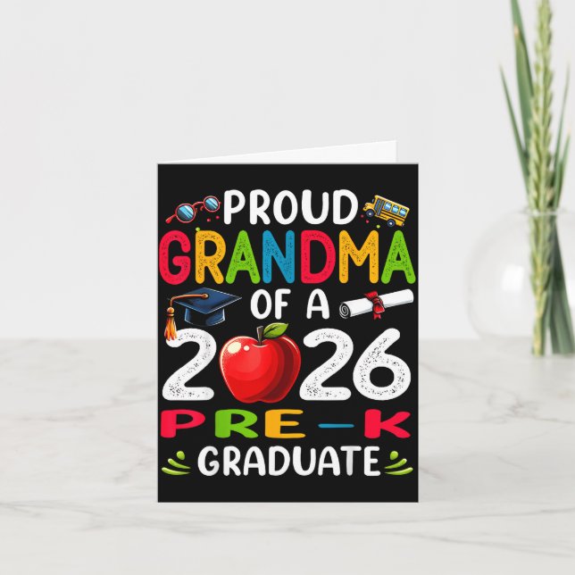 Tarjeta Abuela orgullosa de la graduada de prekínder de 20 (Anverso)