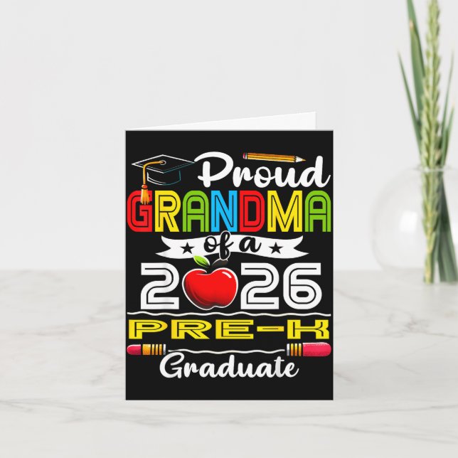 Tarjeta Abuela orgullosa de la graduada de prekínder de 20 (Anverso)