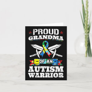 Tarjeta Abuela Orgullosa De Un Guerrero Del Autismo Awaren