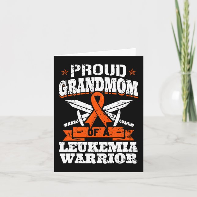 Tarjeta Abuela Orgullosa De Una Guerrera De La Leucemia Gr (Anverso)