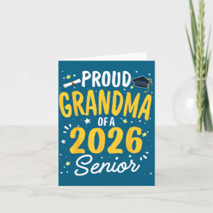 Tarjeta Abuela orgullosa Ilustración de graduación de últi