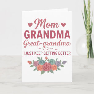 Tarjeta Abuela para mujeres Mamá Abuela Bisabuela