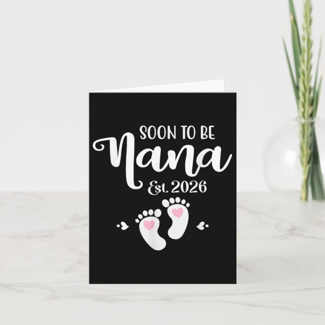 Tarjeta Abuela Pronto Est. 2026 Bebé Divertida Abuela  (Anverso)