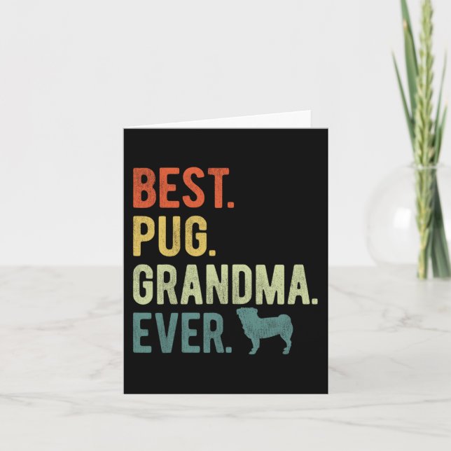 Tarjeta Abuela Pug siempre Amantes de Perros Día de la Mad (Anverso)