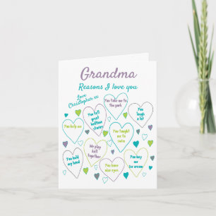 Tarjeta Abuela Razones por las que te quiero Personalizado