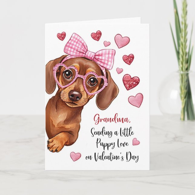 Tarjeta Abuela San Valentín Amor Perrito Lindo (Anverso)