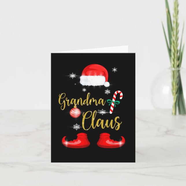 Tarjeta Abuela Santa Claus Navidades familiares divertidos (Anverso)