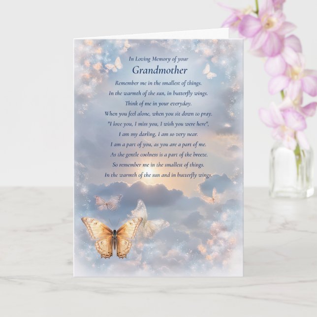 Tarjeta Abuela Simpatía Espiritual con Mariposas (Orquídea)