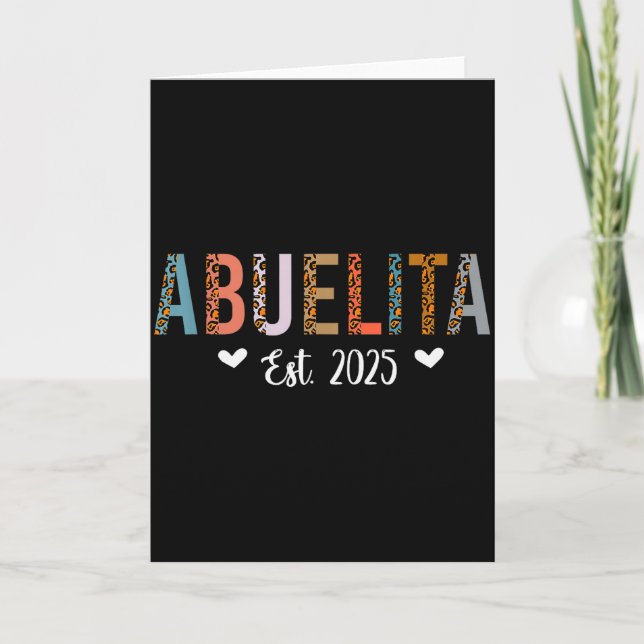 Tarjeta Abuelita Est 2025 Abuela Linda Estampa de Leopardo (Anverso)