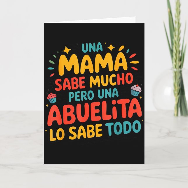 Tarjeta Abuelita Sabe Todo Dia De La Madre Spanish Grandmo (Anverso)
