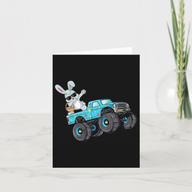 Tarjeta Abuelitos de Dabbing Feliz Monstruo de Pascua Aman (Anverso)