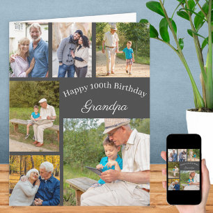 Tarjeta Abuelo 6 Colaje de Fotos Cualquier Edad Cumpleaños