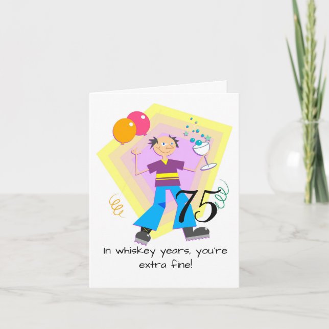 Tarjeta Abuelo 75º año Deseos de cumpleaños (Anverso)