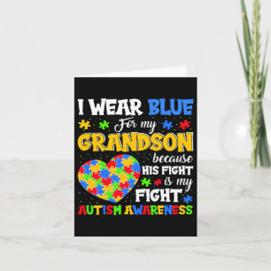 Tarjeta Abuelo Abuela Que Uso Azul Para El Autismo De Mi A