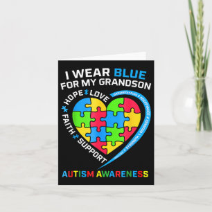Tarjeta Abuelo Abuela Que Uso Azul Para El Autismo De Mi A
