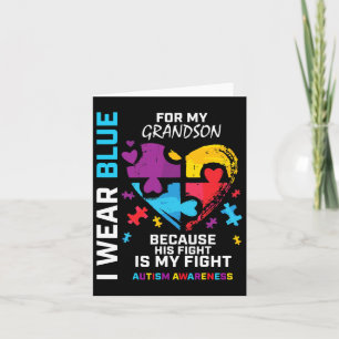 Tarjeta Abuelo Abuela Que Uso Azul Para El Autismo De Mi A