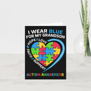 Tarjeta Abuelo Abuela Que Uso Azul Para El Autismo De Mi A