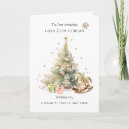 Tarjeta Abuelo Árbol de Navidad Rockefeller Horse Nutcrack