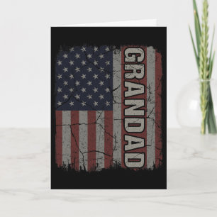 Tarjeta Abuelo Bandera Americana Vintage Día del Padre 4 d