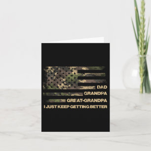 Tarjeta Abuelo Bisabuelo Camuflaje Bandera Padres Día de l