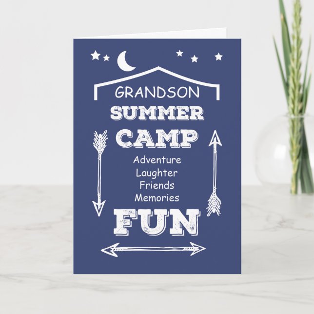 Tarjeta Abuelo Camp Fun Navy Blue, pensando en ti (Anverso)