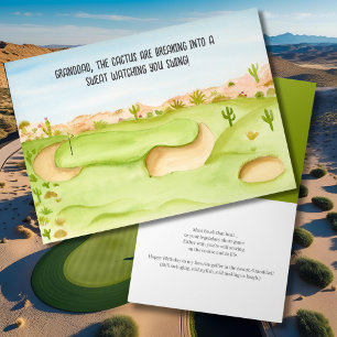Tarjeta Abuelo, campo de golf del desierto de cumpleaños e