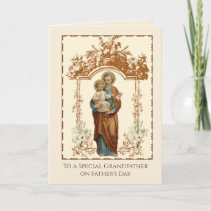 Tarjeta Abuelo católico San José Padre Religioso
