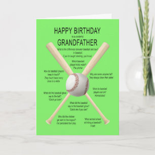 Tarjeta Abuelo, chistes de béisbol de cumpleaños
