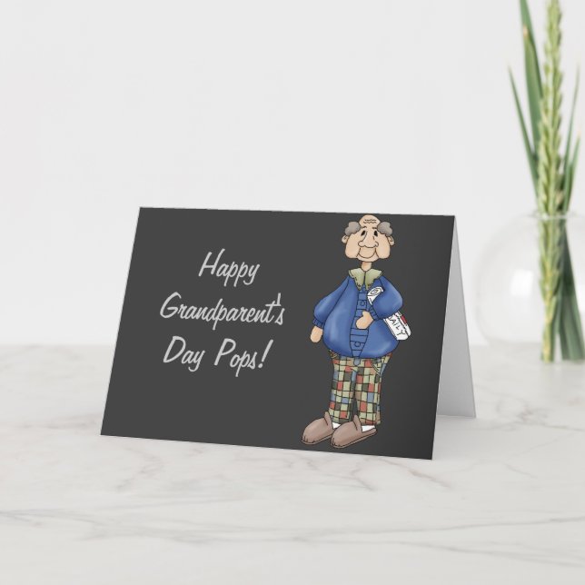 Tarjeta Abuelo con diseño de periódico (Anverso)