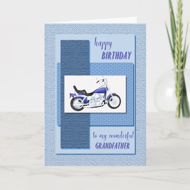 Tarjeta abuelo, cumpleaños de moto (Anverso)