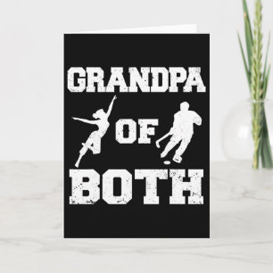 Tarjeta Abuelo de ambos divertido hockey y baile abuelo 