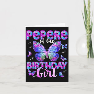 Tarjeta Abuelo de la familia de mariposas de la cumpleañer