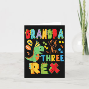 Tarjeta Abuelo De Los Tres Rex Dinosaurio