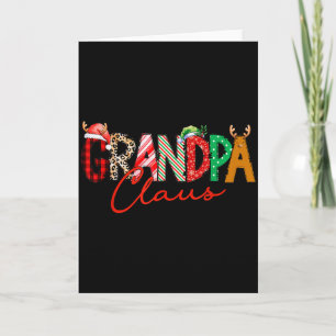 Tarjeta Abuelo de Navidad Coqueta Lazo Abuelo Claus Chris