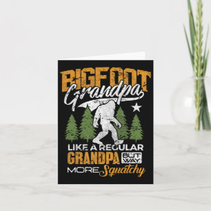 Tarjeta Abuelo de pie de página Sasquatch Yeti Camping
