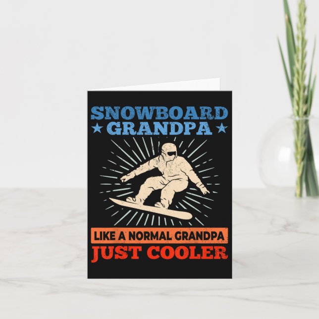 Tarjeta Abuelo de tabla de nieve como abuelo normal (Anverso)