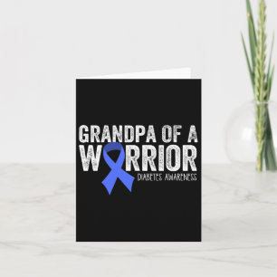 Tarjeta Abuelo De Una Cinta Azul Diabética Para El Guerrer