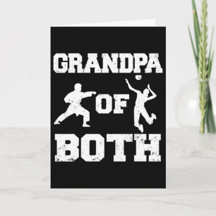 Tarjeta Abuelo De Voleibol Gracioso Y Abuelo De Karate