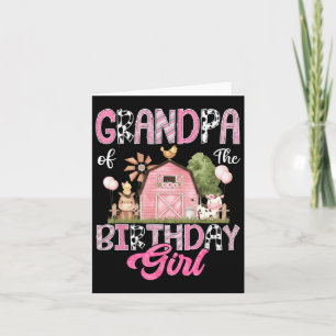 Tarjeta Abuelo Del Chica De Cumpleaños Granja Vaca Rosa Pr