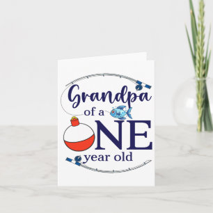 Tarjeta Abuelo Del Gran Niño Pescador Primer Cumpleaños