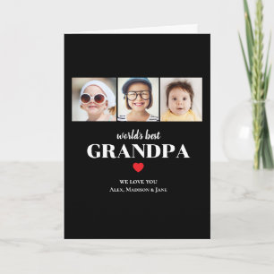 Tarjeta Abuelo del Mundo Mejor Te amamos 3 Nombres de Foto