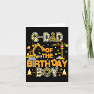 Tarjeta Abuelo del niño cumpleañero trabajador de la const
