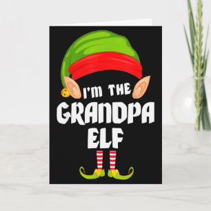 Tarjeta Abuelo Elfo Divertido Pj Familiares Navidad
